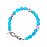 Nugget Bracelet in Turquoise, Silver.