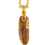 Visionary feather pendant - gold